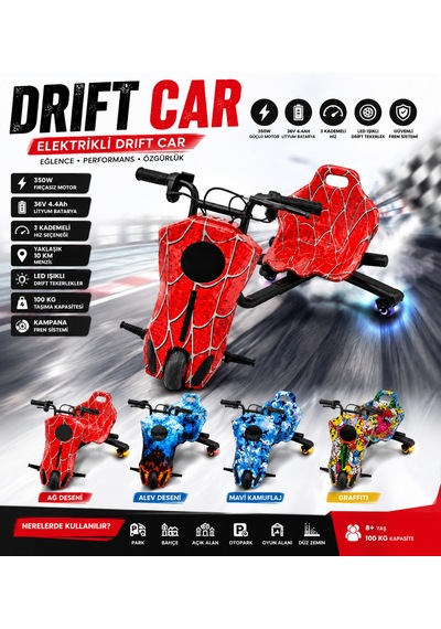 İnwelt Drift Car Bluetooth Hoparlörlü Graffiti Desenli Drift Scoote