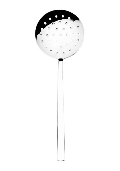 Nehir Dalyan Sade Tekli Servis Kevgiri 18/10 Paslanmaz Çelik 28 Cm Gümüş