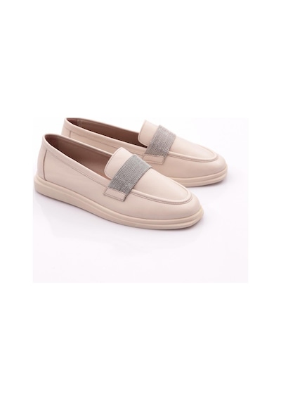 Dgn 981s Kadin Şeritli Loafer Ayakkabi 981S-2-R146975 Ekru