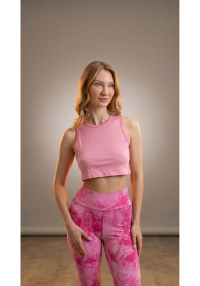 Heyy's Sırt Pencere Detaylı Pembe Renk Crop Atlet Pembe