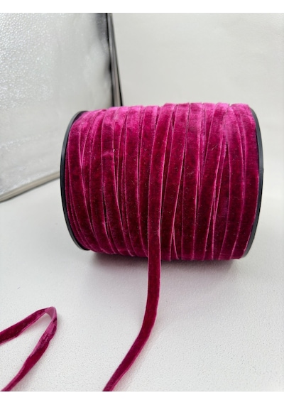 Paşateks- 1 Cm Düz Kadife-5 Metre -kl.bordo