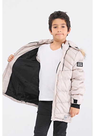 Benitto Kids Benittokids Natural Kürklü Erkek Çocuk Kaban Bej 51237T