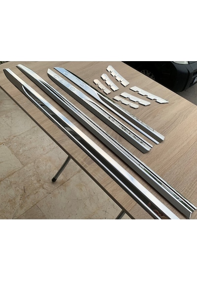 Clio 5 Set 2019 Yan Kapı Çıtası + Alt Ön Panjur 10 Parça Paslanmaz Çelik