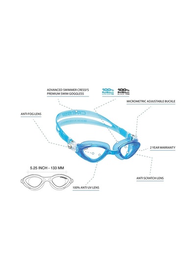 Parumarin Cressi Fox Clear / Clear Yüzücü Gözlüğü