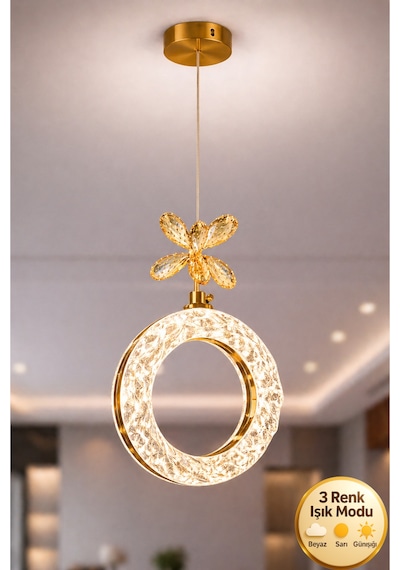 Medusa Model Gold Kaplama 3 Renk Metal Salon Mutfak Oturma Yatak Odası Modern Led Sarkıt Avize Sarı