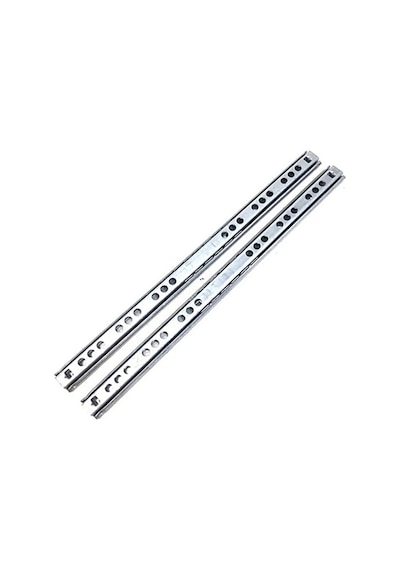 Yeniler 30 Cm Teleskopik Çekmece Rayı 17mm Tam Açılır, Vidalı Ray Sistemi, Dayanıklı Dolap İçi Ray Krom