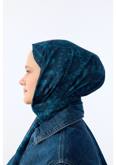 Mirsoy Scarf Mirayze Etnik Desen Şal Turkuaz