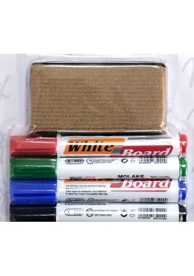 Kolay Silinebilir 4 Renk Tahta Kalemi Seti Silgili Set Board Marker Seti Çok Renkli