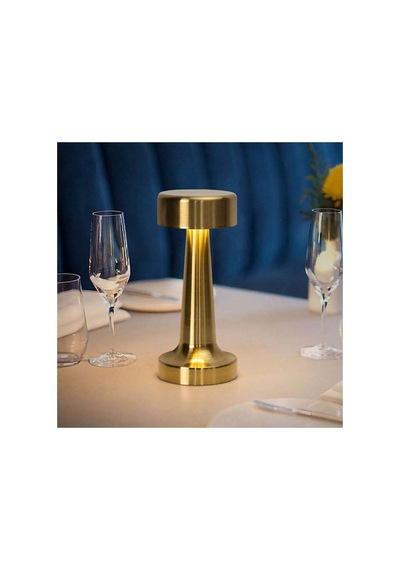 Hl-007g Dekoratif Metal Gold Kablosuz Masa Gece Lambası Dekoratif Led Gold