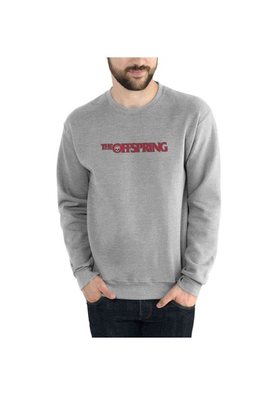 The Offspring Baskılı Gri Melanj Erkek Örme Sweatshirt (528514083)