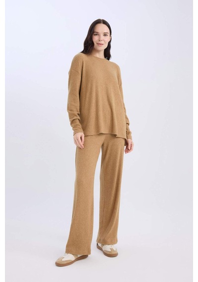 DeFacto Pantolon Traditional Flare Fit Düz Paça Fitilli Kaşkorse D6050AX24AUBG706