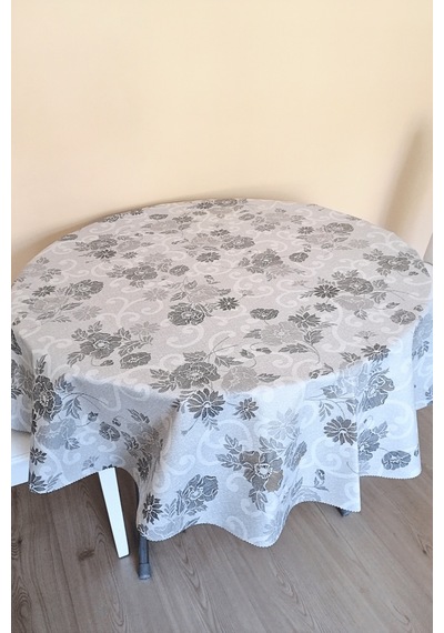 Altı Astarlı Yuvarlak Muşamba Masa Örtüsü -140 Cm Çap-elg32