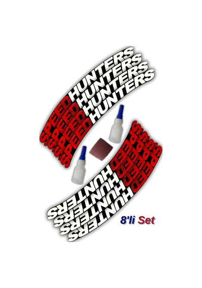 Speed Hunters 3d Otomobil Jant Lastik Yazısı Sticker Arma Şerit Motosiklet - 8'li Set