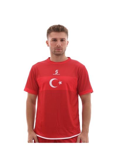 Sportech K0141 Türkiye Milli Takım Forması Tek Üst Tek Kelime Isim Ve Numara Yazılır Kırmızı