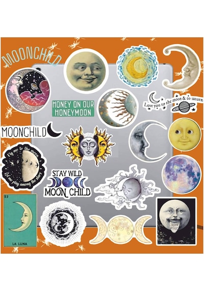 Moon Child Sticker Seti Laptop Ajanda Pc Tablet Telefon Defter Etiket Bullet Journal Diğer
