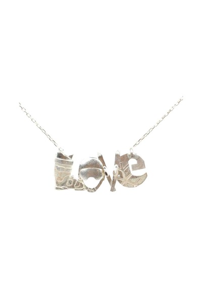 925 Ayar Gümüş Love Yazılı Kış Kolyesi 426862226