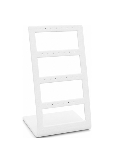 4 Katlı Küpe Ve Kolye Standı Beyaz Kadife Takı Standı Krem