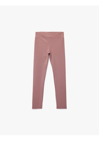 Koton Beli Lastikli Dikişsiz Basic Tayt Lila 6wkg40137ak Lila