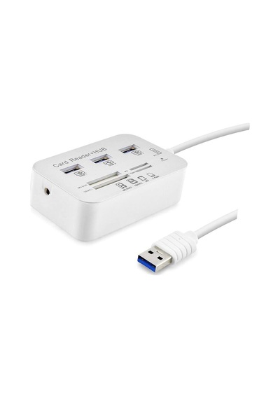 Usb 3.0 Hub Kart Okuyucu 7 Port 5 Gbps Beyaz Hdx7028 Evimdeyokyok