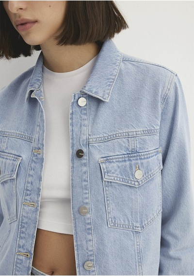 Mavi - Thalia Mavi Premium Buz Mavi Jean Ceket 1110289-86792 Açık Mavi