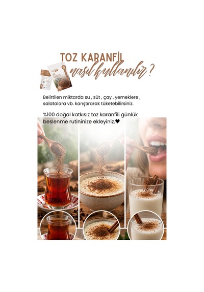 Toz Karanfil 100 Gr İnce Öğütülmüş Karanfil Baharatı, Yoğun Aromalı, Tatlı, Kek Ve İçecekler İçin