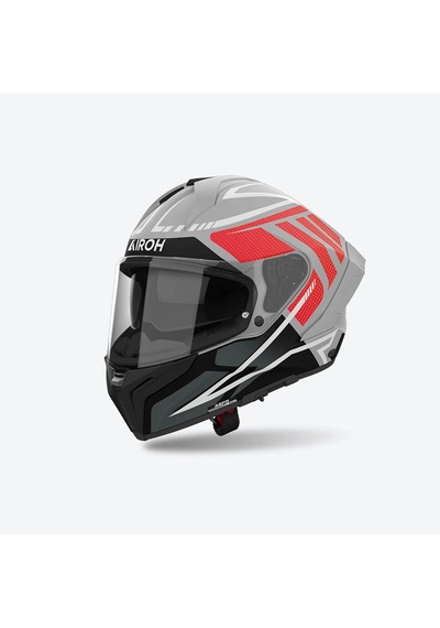Airoh Matryx Rider Red Matt Kask Gri - Kırmızı - Siyah
