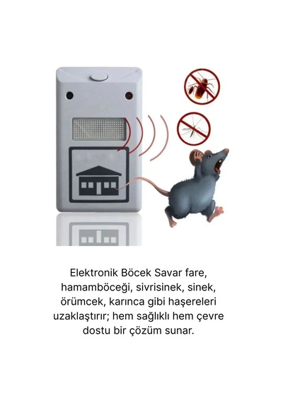 Yeni Böcek Savar Kimyasal İçermeyen 220v Elektronik Kemirgen Fare Haşere Sinek Kovucu Uzaklaştırıcı