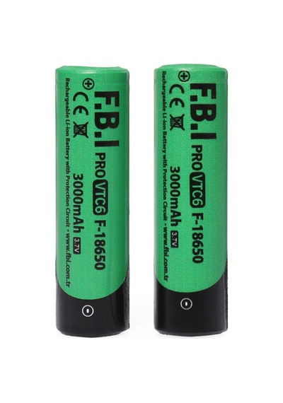 F.b.ı Vtc6 18650 3.7v 3000mah 30a Liion Şarjlı Pil + Pil Taşıma Kutusu 2'li Set Çok Renkli