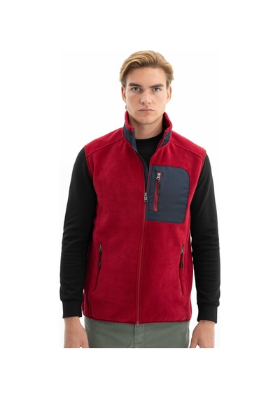 AR-MA Arma Erkek Kışlık Softech Polar Relax Fit Tam Fermuar Yandan Cepli Baskısız Yelek K26424674101 Bordo