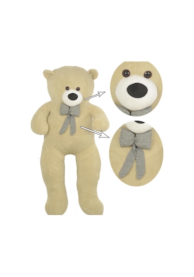 130 Cm Papyonlu Sevimli Büyük Peluş Ayıcık- % 100 Yerli