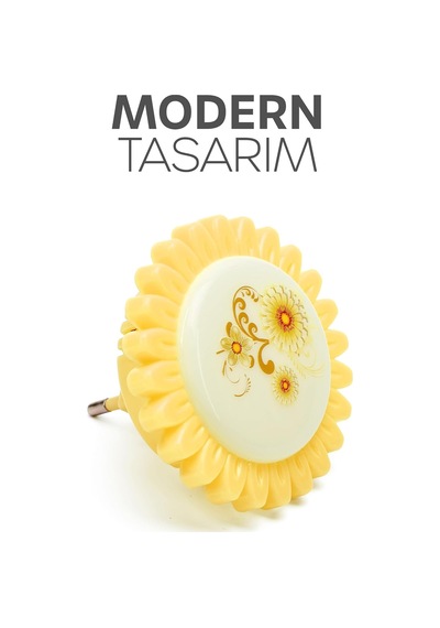 Tr Çiçek Figürlü Gece Lambası On/off Tuşlu Koridor Hol Işığı Uyuma Işığı Sarı Gc09 Diğer
