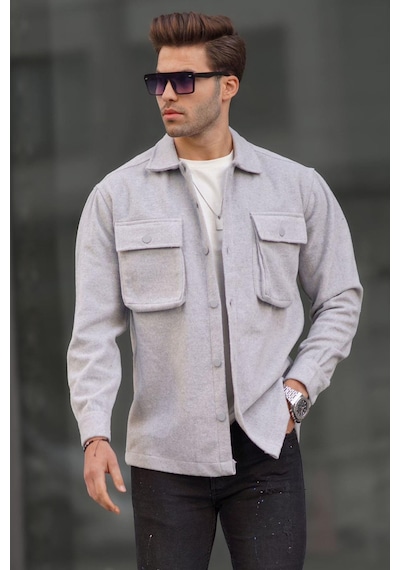 Gri Oversize Oduncu Erkek Gömlek 6709 Gri