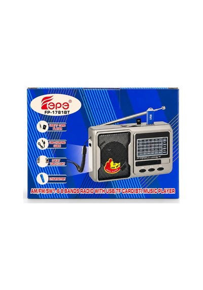Fp-1781bt Mini Cep Radyosu Bluetooth Hoparlör Fm Radyo Led Işıklı Şarjlı Usb Micro Sd Mp3 Desteği Aux Kulaklık Çıkışı
