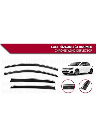 Volkswagen Golf 7 Kromlu Cam Rüzgarlığı Niken 2013+ Sonrası