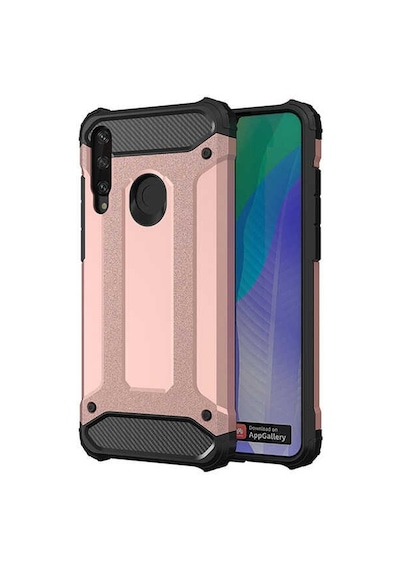 Kilifone - Huawei Uyumlu Y6p - Kılıf Çift Katman Zırh Tank Crash Military Kapak - Rose Gold