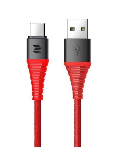 Rock Space Z10 Hi-tensile 120 Cm. 5v/3a Max. Type-c Şarj Ve Data Aktarım Kablosu Kırmızı