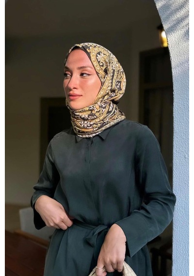 Carell Sena Sever'in Tercihi Desert Kahve Comfy İpek Şal Çok Renkli