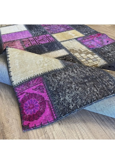 Hoom Rugs Patchwork Mor El Dokuma Kilim Mor
