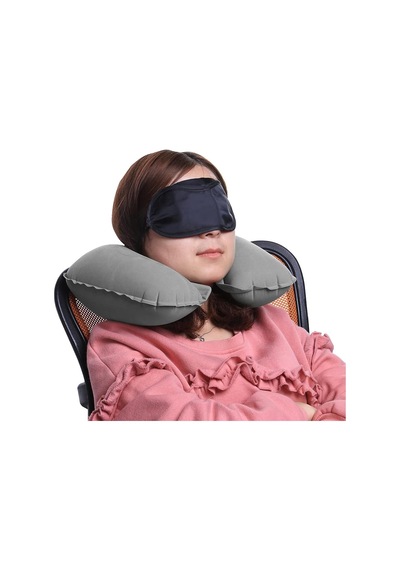 Tech Şişme Seyahat Boyun Yastığı Ergonomik Travel Neck Pillow, Katlanabilir, Taşınabilir, Uçak, Otobüs, Tre