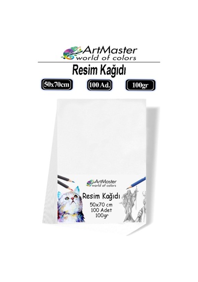 Resim Kağıdı 50x70 100 Lü Paket 100 Gr 1 Paket 50 70 Resim Kartonu Kuru Boya Pastel Boya Guaj Boya Sulu Boya Resim Sanat