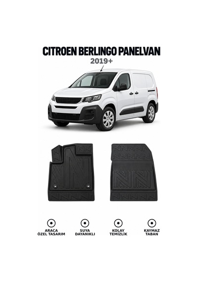 Citroen Berlingo Panelvan 2020 Carbon Desenli Premium 3d Havuzlu Oto Paspas 2 Parça Ön Takım