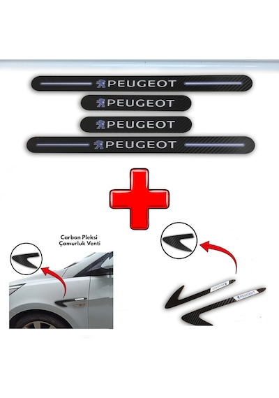 Peugeot Tepee Uyumlu Carbon Kapı Eşiği + Carbon Çamurluk Venti (552313808)