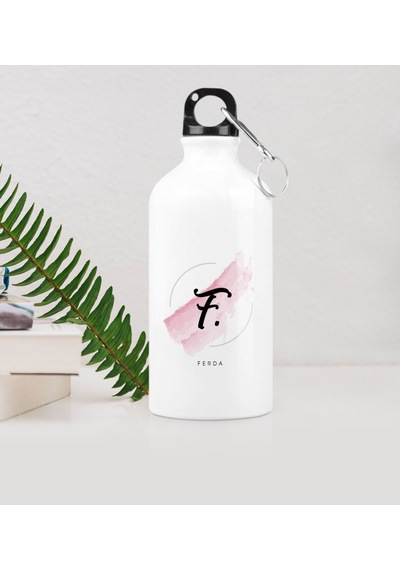 Kişiye Özel F Baş Harf Ve İsimli Metal Suluk (500 Ml.) Model 4