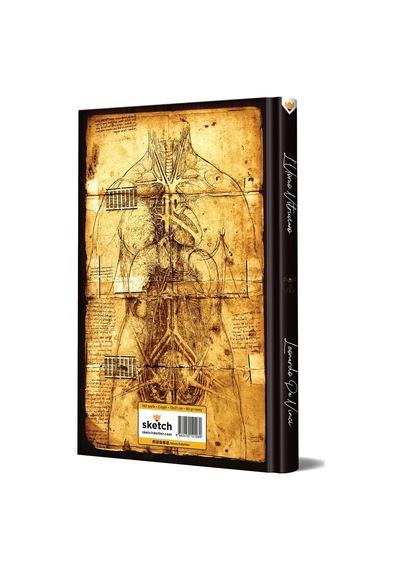 Vitruvius Da Vinci Tasarımlı Çizgili Not Defteri 13x21 Cm Sert Kapak 192 Sayfa