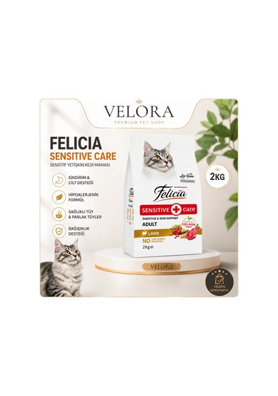 Felicia Sensitive Care Kuzu Etli Yetişkin Kedi Maması 2 Kg - Hassas Sindirim Ve Cilt Destekli - 886581003