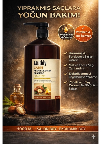 Muddy Argan & Keratin Shampoo 1 L