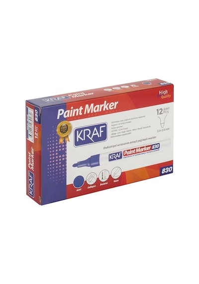 Kraf 830 Paint Markör Kalem Mavi 12'Li