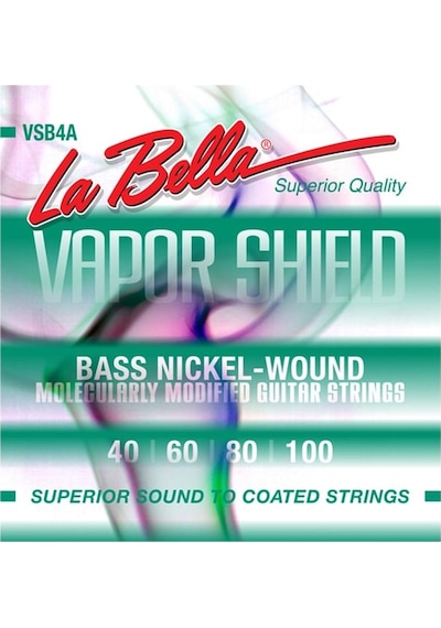 La Bella Lb-vsb4a Vapor Shield Bas Gitar Teli - 4 Telli Üst Segment - Plazma İşlem Plazma Yüzey İşlemi, Korozyona Karşı Üstün Direnç, Parlak Ton Ve Kaygan Çalım Hissi Ölçüler: .040 - .100 4 Telli Set