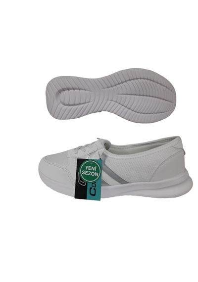 Conpax 5903z Ortopedik Bağcıksız Hafif Taban Günlük Kadın Spor Ayakkabı Beyaz