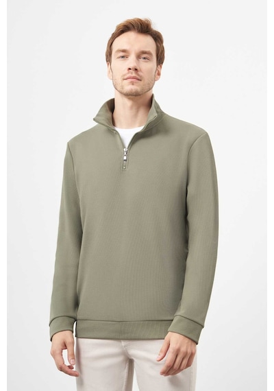 Morven Erkek Haki Fermuarlı Bato Yaka Sweat-shirt 25ks063001710 Haki Haki